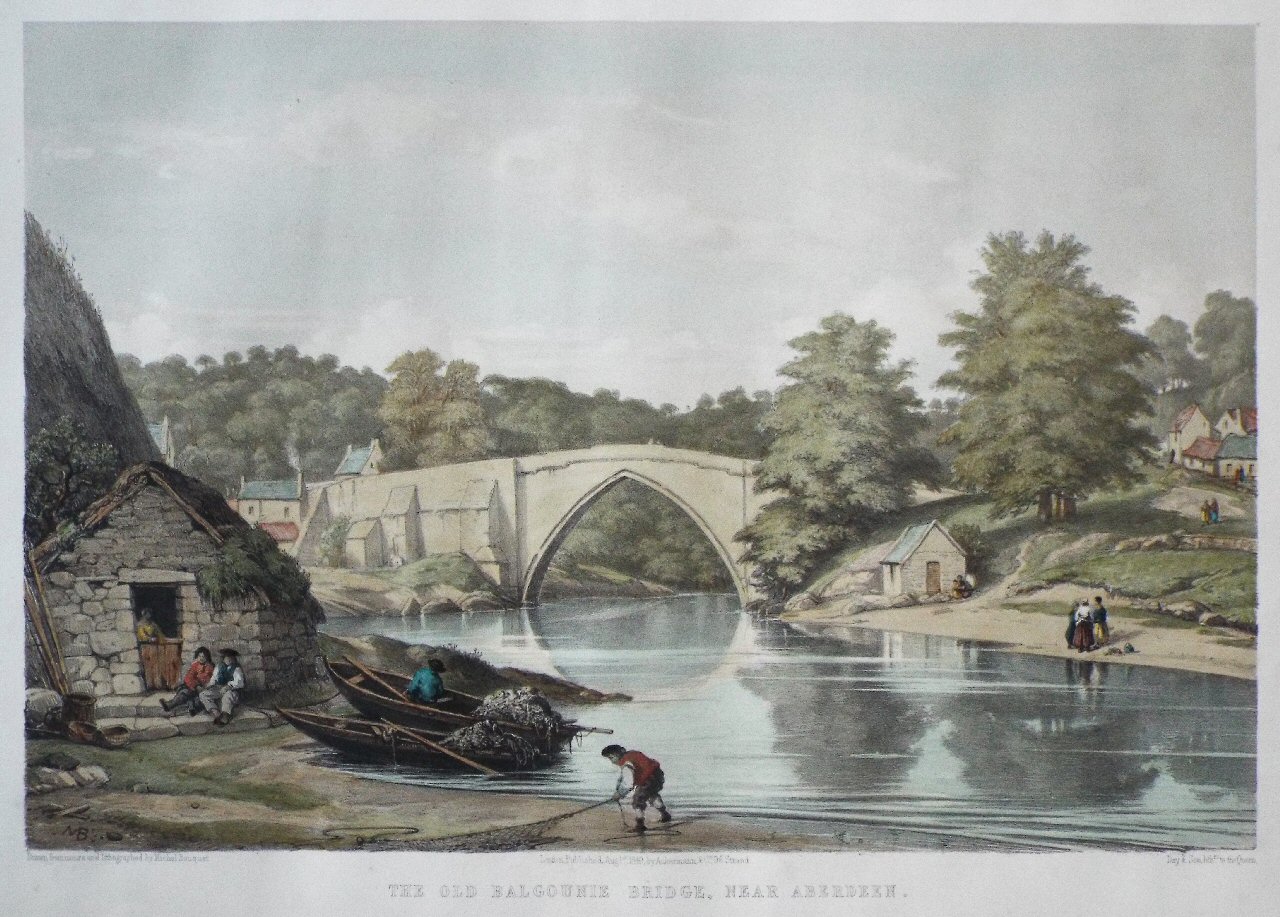 Lithograph - The Old Balgounie Bridge, Near Aberdeen. - Bouquet